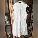 Theory  poplin dress split neck white Collared Flare Poplin shirt sleeveless Photo 2
