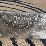 Clinique 🆕 Shimmering Silver Tote with Geometric Pouch Photo 5