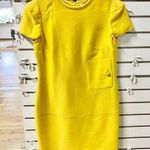 Versace  Short Puff-Sleeve Crew Neck Shift Mini Dress Yellow Women's Size S / M Photo 0