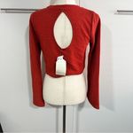 Band of Gypsies Band Of The Free Size Small Rust Orange Long Sleeve Flare Crop Top Boho Gypsy Photo 6