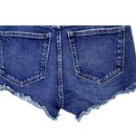 ZARA  Mid Rise Cuttoff Frayed Jean Shorts Raw Ripped Hem Pockets 4 Blue #3068 Photo 8