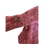 Lulu B Cardigan Top M Mesh Button Cover Up Sheer Asymmetrical Lagenlook Artsy Pink Size M Photo 7