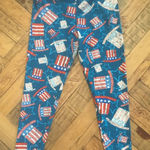 LuLaRoe #10 Women's USA American Flag Leggings By , Sz: Tall & Curvy Photo 0