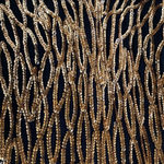 Laurence Kazar VINTAGE 80s 90s  100% silk gold black sequin‎ dress Photo 6