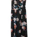 Candie's  Black Floral Spaghetti Strap V-Neck Long Maxi Dress Women Sz XS Photo 0