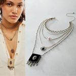 Free People Bohemian Witchy Sightseer Pocket Layered Necklace NWT 70s Photo 1