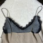 ZARA Faux Leather Lace Trim Knit Back Cami Photo 10