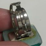 Gioielleria La Gioia stainless steel milky green/blue Quarts Ring.NEW in box Photo 5