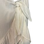 Lovewave White Ruffle Wrap Midi Skirt XL High Slit Gauze Crinkle Coverup $138 Photo 5