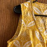 Boden Anthropologie Mustard Yellow White Sleeveless Blouse Size 6 EUC #1049 Photo 4