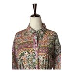 Dress Forum Dress Women Small Green Floral Paisley Elaina Button Down Shirt Mini Photo 3