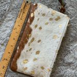 Boutique Leather Pink & metallic Gold 10”x6” wristlet. Photo 7