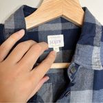 J.Crew  Button Down Navy Plaid Checkered Long Sleeve Shirt Size Small Photo 4