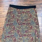 Free People  • Sashaying Maxi Skirt paisley print jersey knit maroon gold blue Photo 2