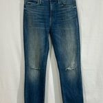 MOTHER The Rascal Ankle Step Fray Jeans Women’s 28” Distressed Raw Hem Blue Photo 0