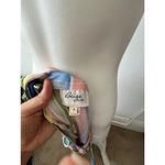 Beige by Eci French sleeveless watercolor pastel pink blue Striped Wrap Dress S Photo 2