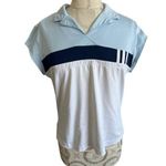 Adidas  Women's Baby Blue & White Short Sleeve Tennis Polo Large Photo 0