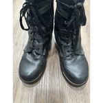 Dromedaris Kara Leather Boots Black Suede Women's Size 42 Moto Lace Up‎ Combat Photo 5