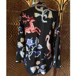 Size S//By Anthropologie Whimsical Animal Print Sweater Coat Black Photo 5