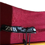 ZARA NWT RED BURGUNDY WIDE LEG FLORAL PRINT JACQUARD JUMPSUIT BELT SIZE SMALL Photo 6