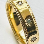 Anthropologie 18K Celestial Stars Sun Ring Photo 0