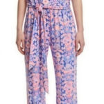 Lilly Pulitzer 🌸  Tia Strapless Jumpsuit in Iris Blue Pink Werk It Floral - Small Photo 0