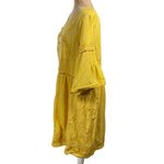 Akemi + Kin Tunic Dress Yellow Gold Slip Embroidery Bell Sleeve Size XL Extra La Photo 2