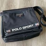 Vintage 90s Polo Sport Messenger Bag Black Photo 0