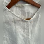 Milio Milano Made in Italy 100% Linen Top Womens L White Ring Clip Breezy Summer Size L Photo 2