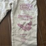 YoungLA Sweatpants Womens Small Young Dreamers Club Butterfly Joggers Graphic White Photo 3