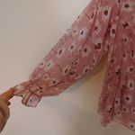 Lucky Brand  Size Medium M Sheer Pink Floral Flower Blouse Top Summer Photo 11