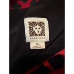 Anne Klein  Cowl Neck Ruched Sheath Dress Sz 16 Red Black Geometric Print Photo 2