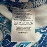 Loft Paisley Print Sleeveless Wide Leg Romper Jumpsuit Size Large L White Blue Photo 11