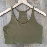 Girlfriend Collective Sustainable Cleo Halter Sports Bra Top Olive Green Large Photo 3