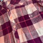 Columbia Small Pullover Red Plaid Longsleeve Shirt Pink 1/2 Button Down Photo 3
