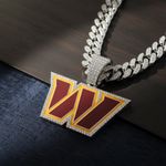 NFL Washington Commanders 20 Inch Necklace Pendant Chain Link Football Jewelry Photo 1