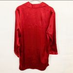 Valerie Stevens  Small Red Button Down Night Shirt Pajama Sleep Photo 4