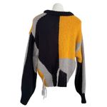 ZARA Abstract Colorblock Wool Mohair Chunky Knit Tassle Sweater Size M Photo 6