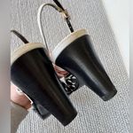Vtg 90’s Marino Boutique Black White Geometric Square Toe Slingback Heels Sz 8 Photo 6