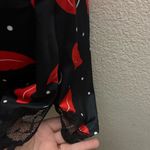 Black and Red Lips Lace Trimmed Women's Nightgown XL Photo 9