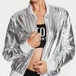 Victoria's Secret Victorias Sport Silver Metallic Bomber Jacket Photo 0