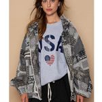 POL  Black Multi Hooded Patchwork Jacket Photo 3