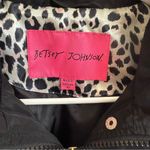 Betsey Johnson  Women's Size XS Black Hooded Long Rain Coat Jacket Gold Hardware Photo 3