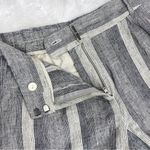 Loft Ann Taylor Striped Linen Blend Shorts Black Cream 4 Photo 3