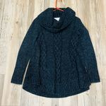 Ruby Moon Anthropologie  gray turtle cowl neck cable oversized sweater  small Photo 5