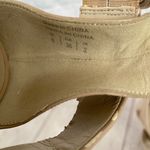 ALDO women 6 patent leather open toe wide ankle strap buckle heels beige Photo 8