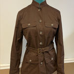 Kate Hill  Belted Utility Jacket – Brown Military‎ Style | Size S | Cargo Pockets Photo 0