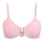 Time And Tru Pink with Gold U-Wire Bralette Bikini Swim Top Photo 2