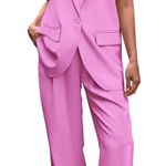 PRETTYGARDEN Elegant Pink Sleeveless Blazer Jumpsuit Photo 1