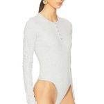 We Wore What  Gray Long Sleeve Henley Bodysuits Size‎ S Photo 2